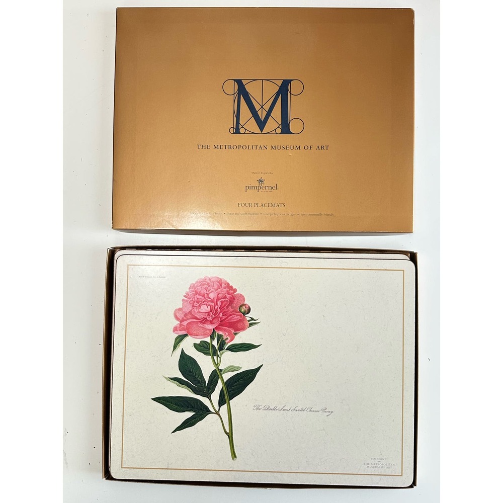 The Metropolitan Museum of Art Pimpernel 4 Placemats Chinese Peony cork backed - Picture 2 of 13